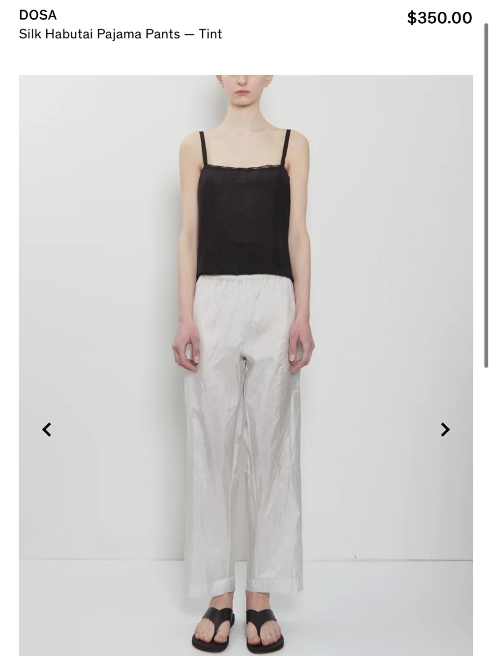 Dosa white silk pants